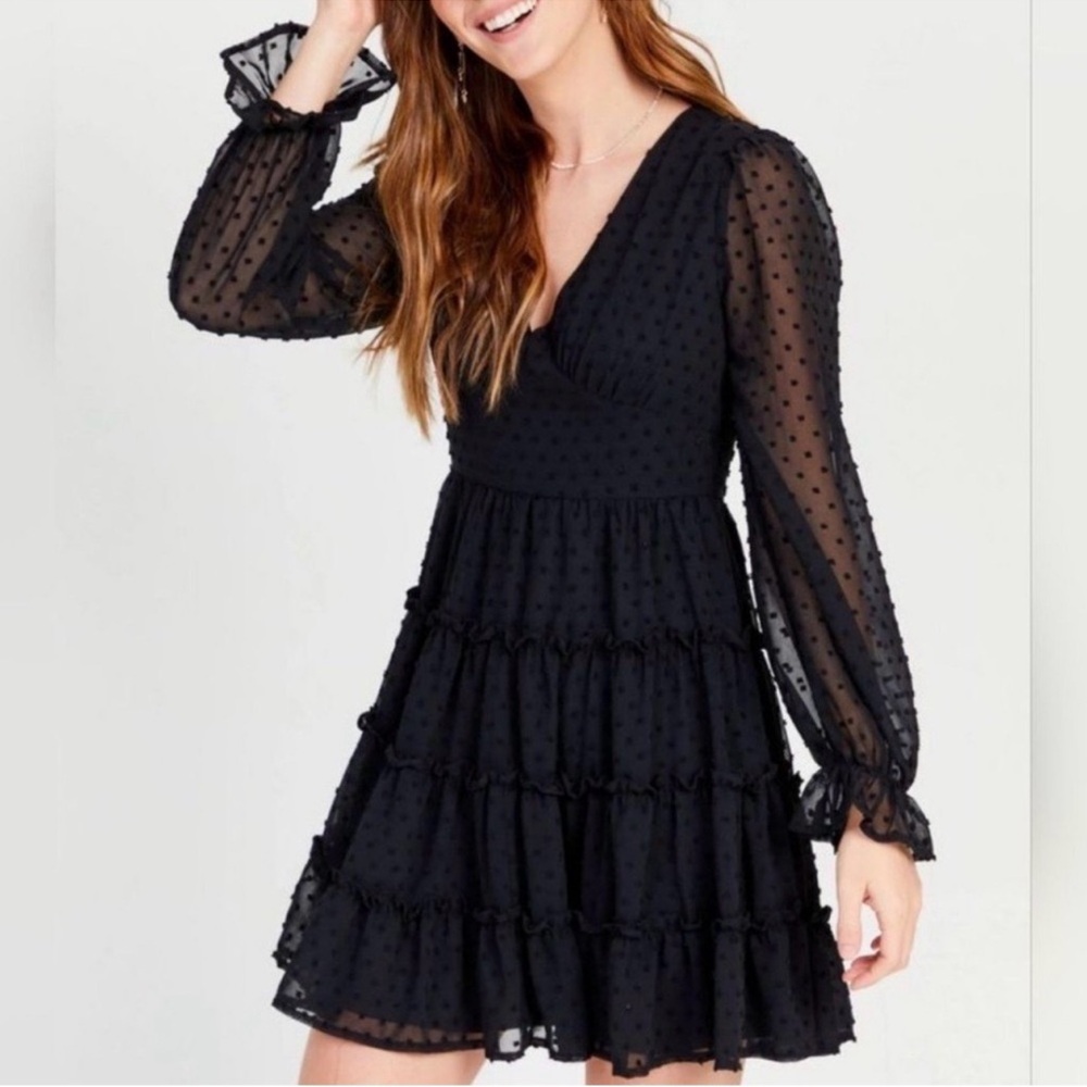 NWT Altar’d State Black tiered dress Medium